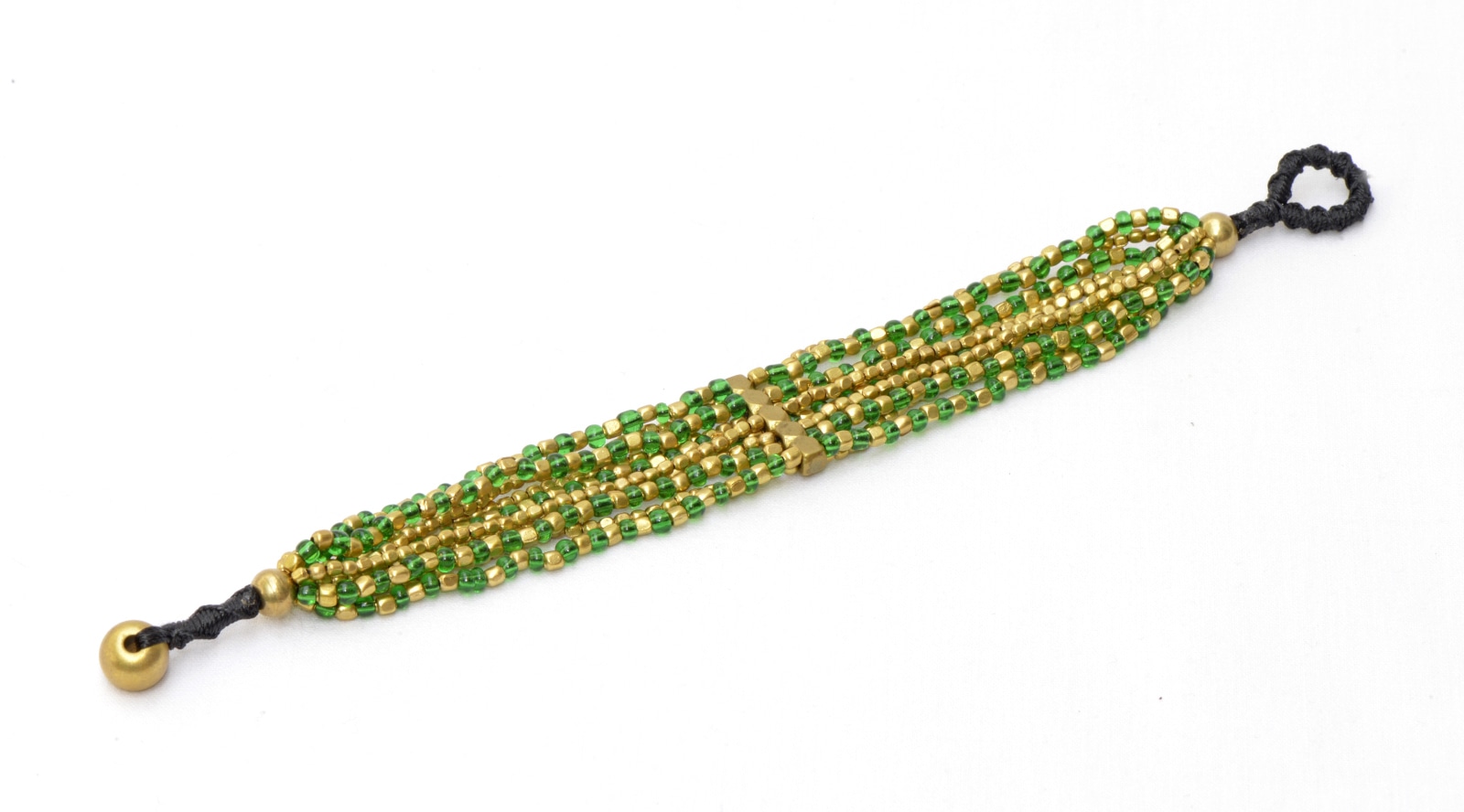 Bracelet en perles vertes transparentes