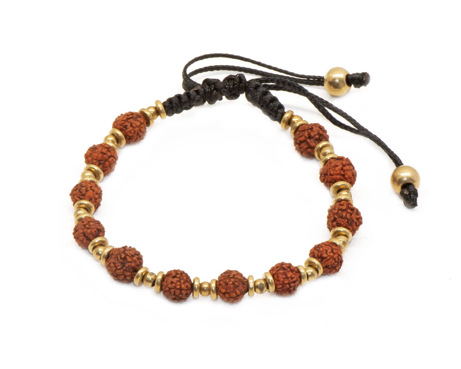 Bracelet Mala marron en graines de rudrashka de la marque Nataraj