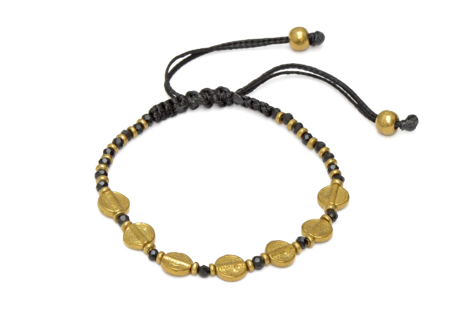 Bracelet avec piécettes en laiton doré ajustable de la marque Nataraj
