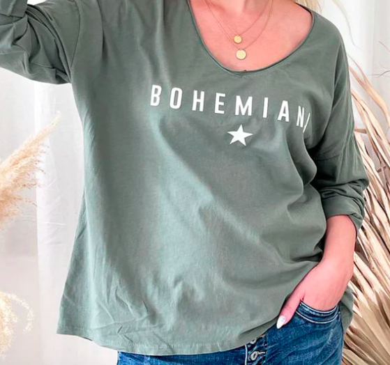 Tee shirt Bohemiana ML vert kaki
