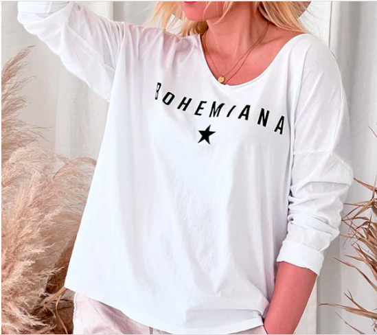 Tee shirt Bohemiana By Pias en blanc