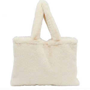 tote bag fausse fourrure écru-Mukasa