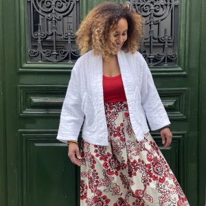 veste blanche en gaze de coton