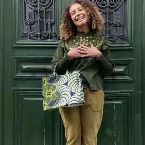 Blouse velours-vert kaki-Mukasa