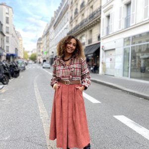 Jupe longue velours -Mukasa