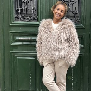 Veste en fausse fourrure de Mongolie-Mukasa