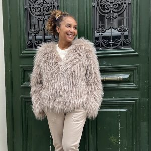 Veste en fausse fourrure de Mongolie-Mukasa