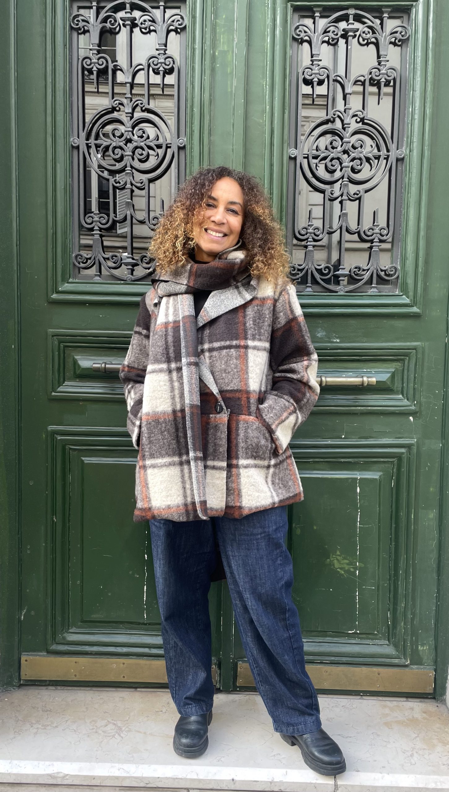 Veste surchemise à carreaux-Mukasa