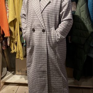 manteaux oversize à carreaux beige-Mukasa