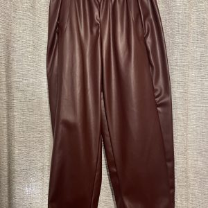 Pantalon magique simili cuir prune-Mukasa