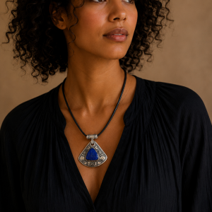 Pendentif touareg lapis lazuli -Mukasa