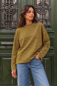 Marinière verte et jaune moutarde-Mukasa