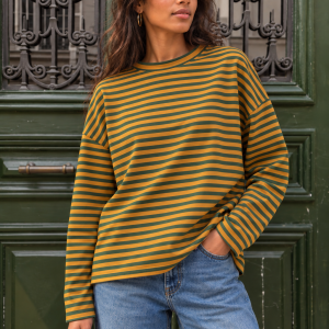 Marinière verte et jaune moutarde-Mukasa