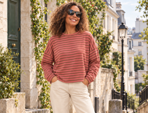 Marinière Rose:Marron