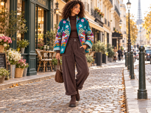 Veste suzani bleu canard-Mukasa