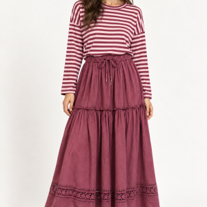 Jupe longue prune Johanna Paris-Mukasa.fr